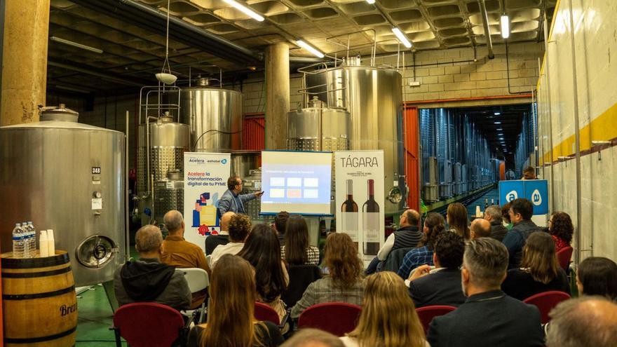 Un instante de la charla en Bodegas Insulares de Tenerife.