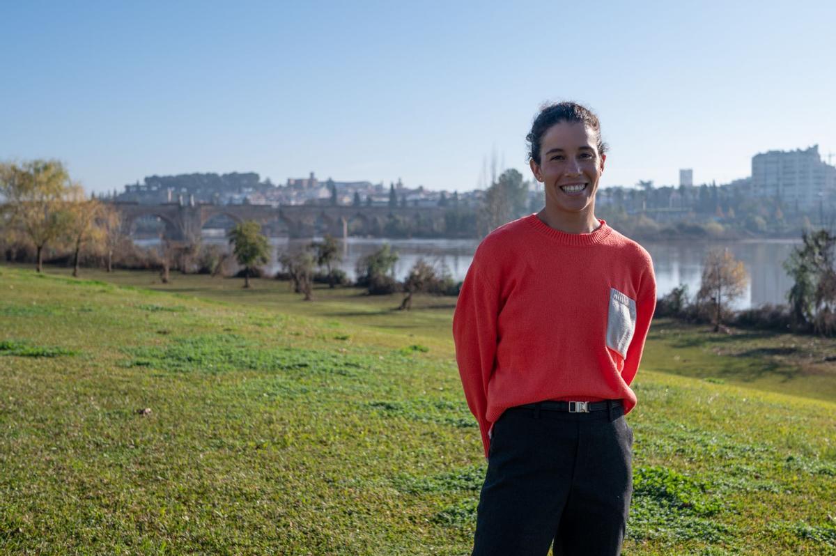La triatleta pacense Miriam Casillas, durante su estancia en Badajoz
