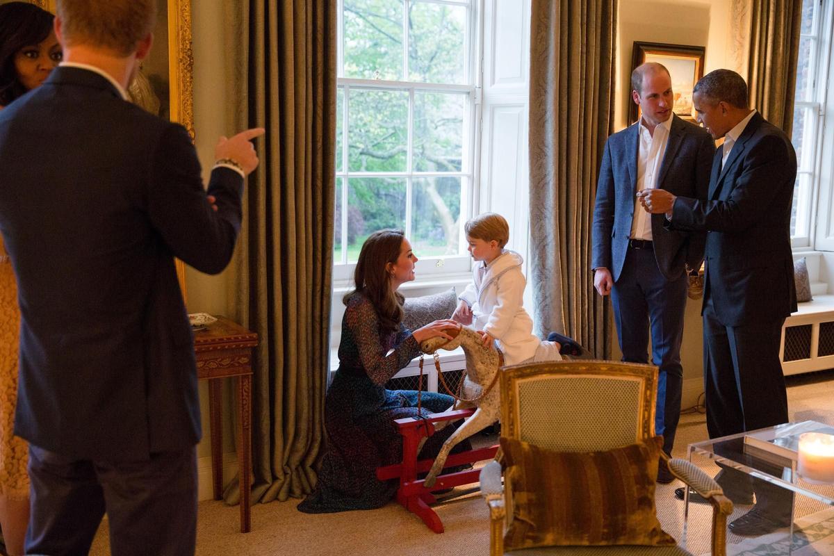 El príncipe George acaparó todas las miradas en la visita de los Obama
