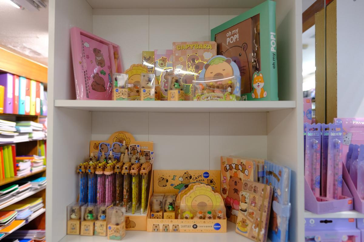 Las capibaras, el animal de moda entre los niños, llevado a todo tipo de material escolar.