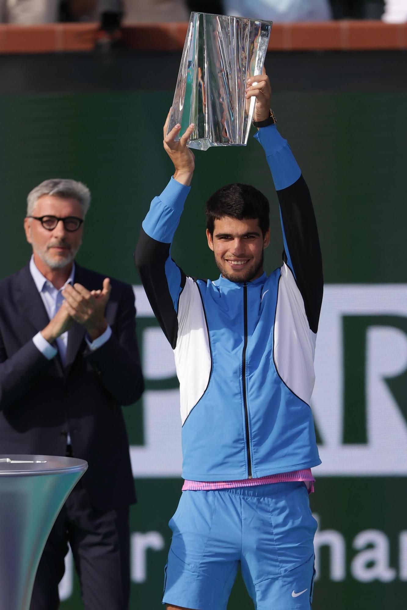 Así celebró Carlos Alcaraz su segundo título de Indian Wells