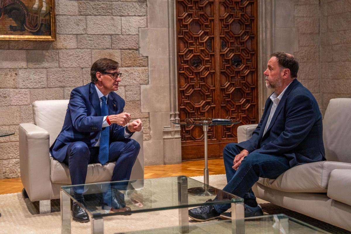 Salvador Illa y Oriol Junqueras sellan el pacto de presupuestos y consolidan la legislatura