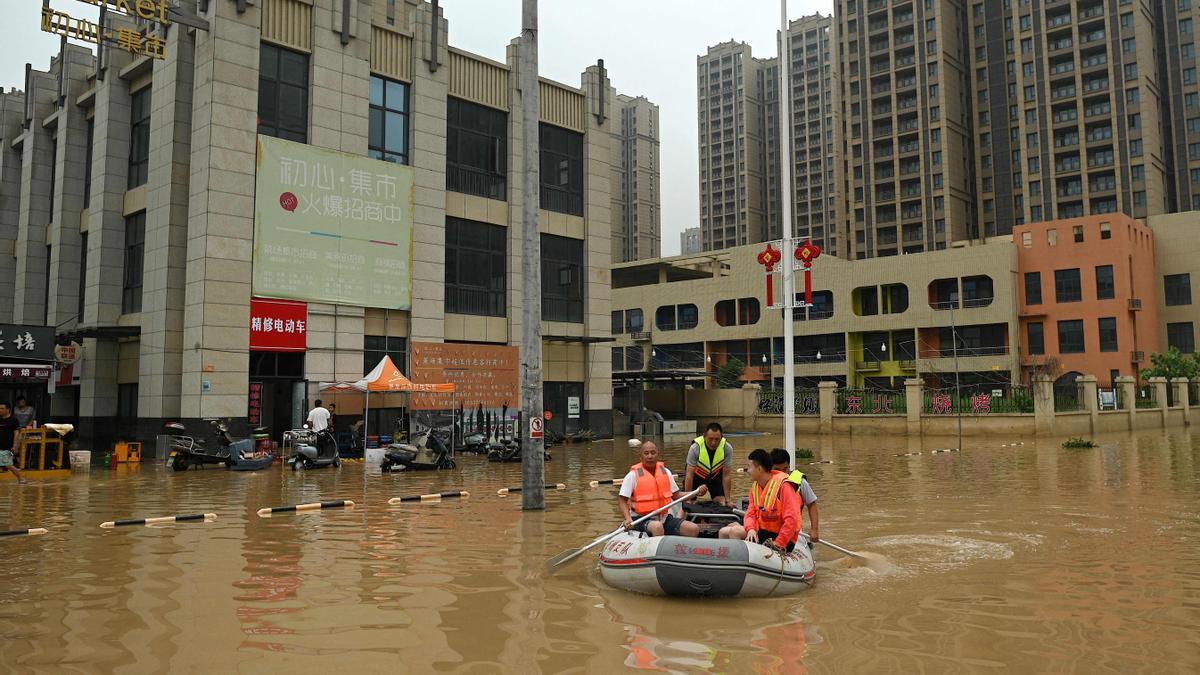 La ciudad de Zhengzhou, una de las afectadas por las inundaciones en China.