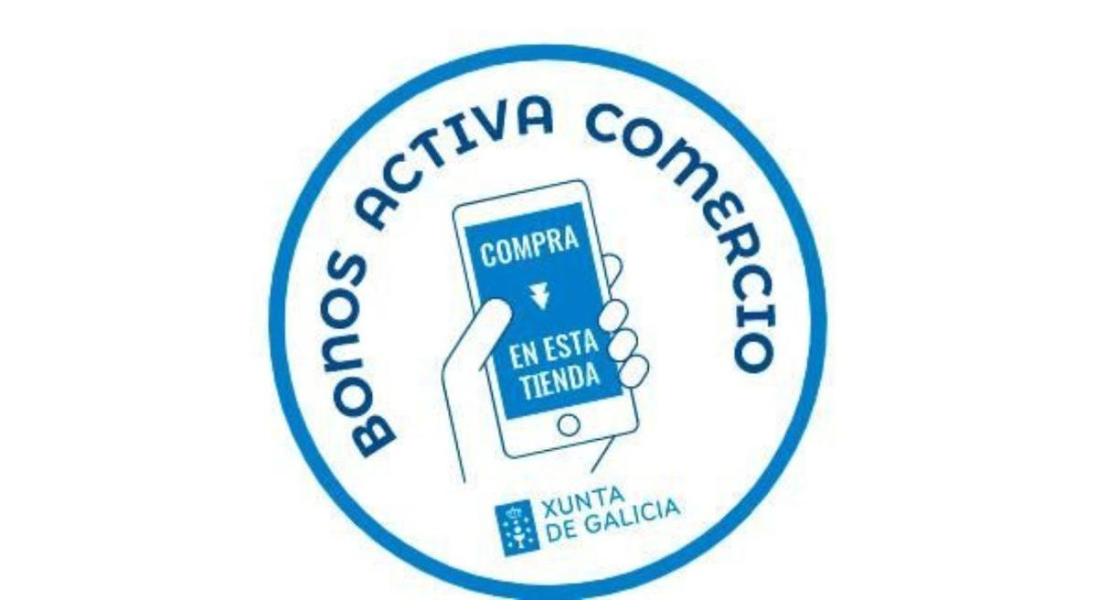 Distintivo que lucen los comercios adheridos al Bono Activa Comercio de la Xunta