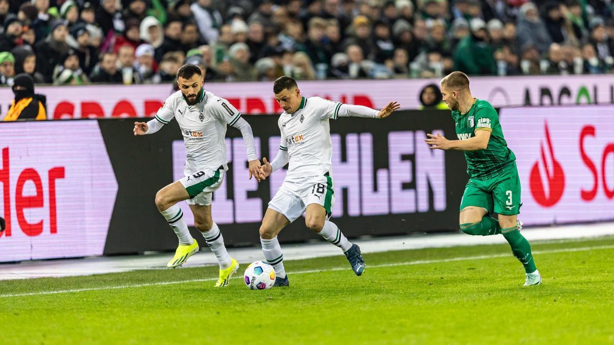 Lainer, durante el partido ante el Augsburgo