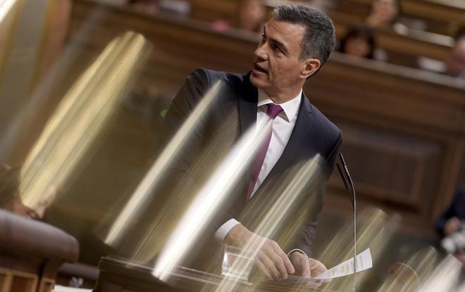 Pedro Sánchez, este miércoles en el Congreso de los Diputados.