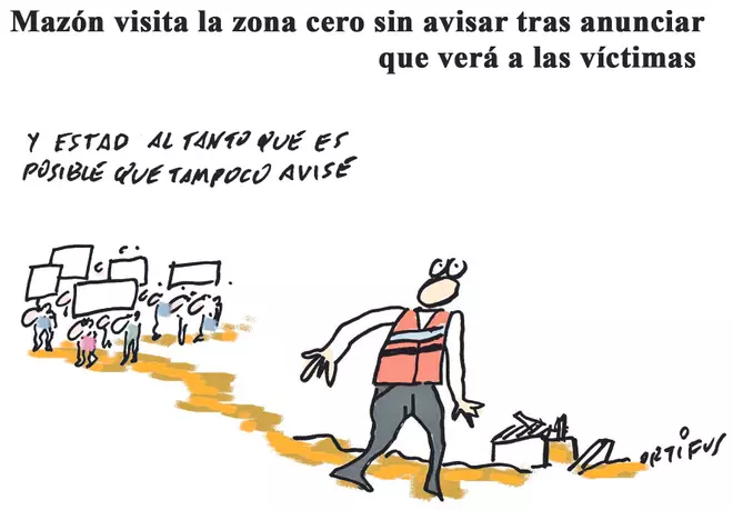 Mazón visita la zona cero sin avisar tras anunciar que verá a las víctimas