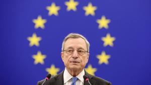 El expresidente del Banco Central Europeo y ex primer ministro de Italia, Mario Draghi, durante su intervención este martes en el Parlamento Europeo en Estrasburgo.