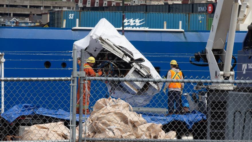 Primeres imatges de les restes del Titan després de la implosió del submergible