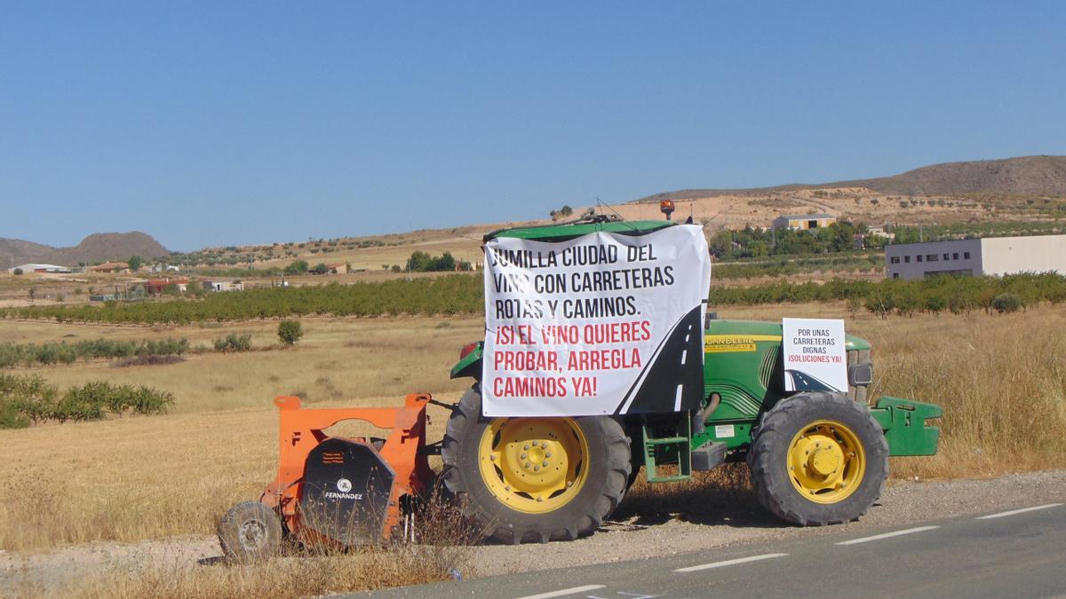 Un tractor en la protesta