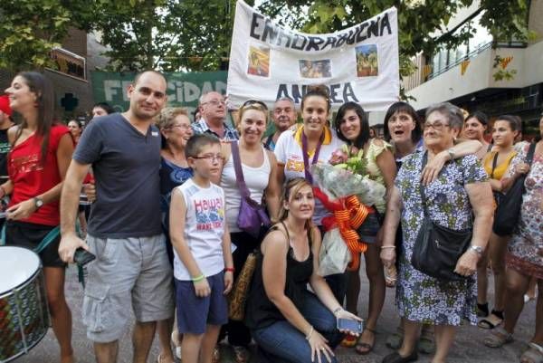 Recibimiento a Andrea Blas a su llegada