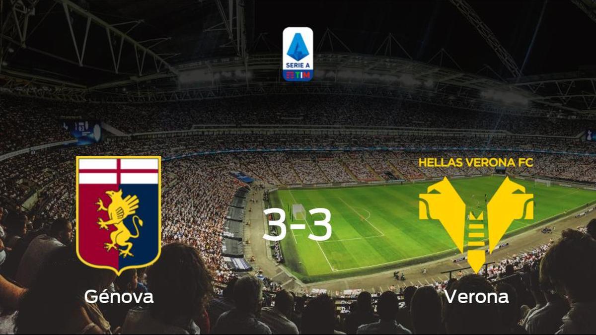 El Génova y el Hellas Verona reparten los puntos tras empatar a tres