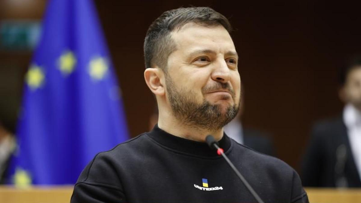 Imatge d'arxiu del president d'Ucraïna,Volodímir Zelenski, al Parlament Europeu