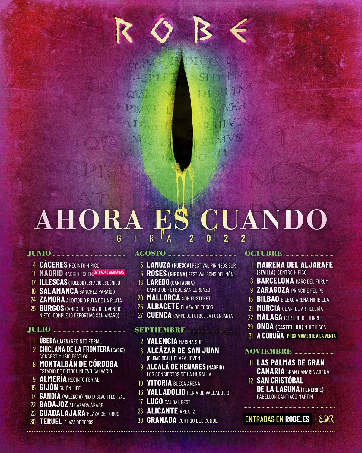 Cartel de la gira de Robe.