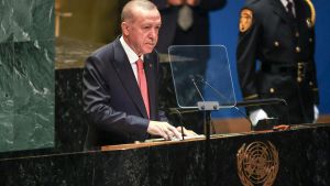 El presidente turco, Recep Tayyip Erdogan, en la Asamblea General de la ONU.