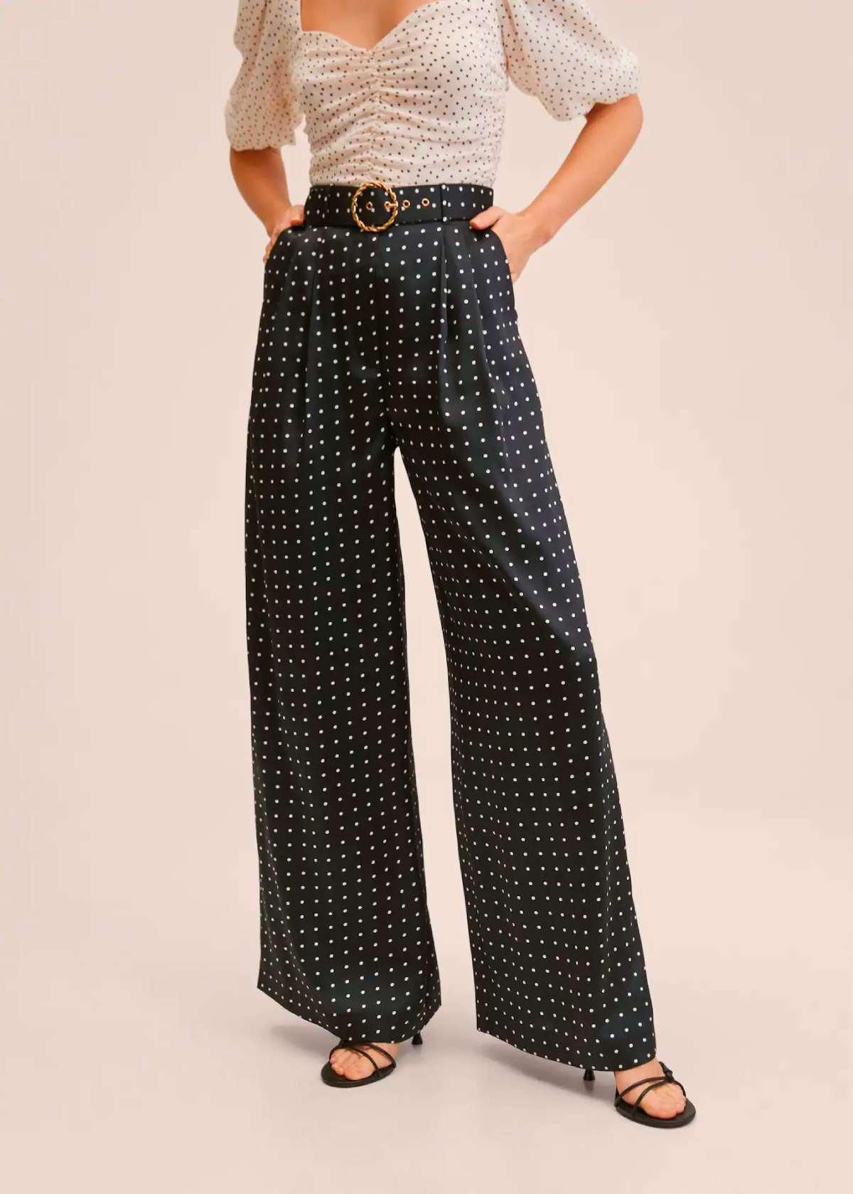 Pantalón palazzo con cinturón
