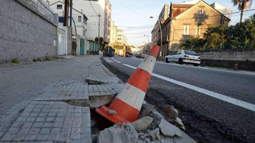 Un pivote está arrancado en el lugar de los hechos. // G. Santos