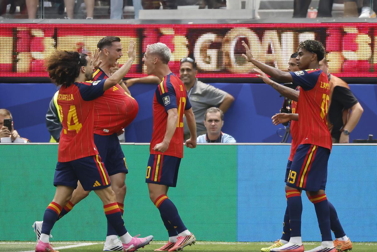 Celebración del gol de Fabián Celebración del gol de Fabián