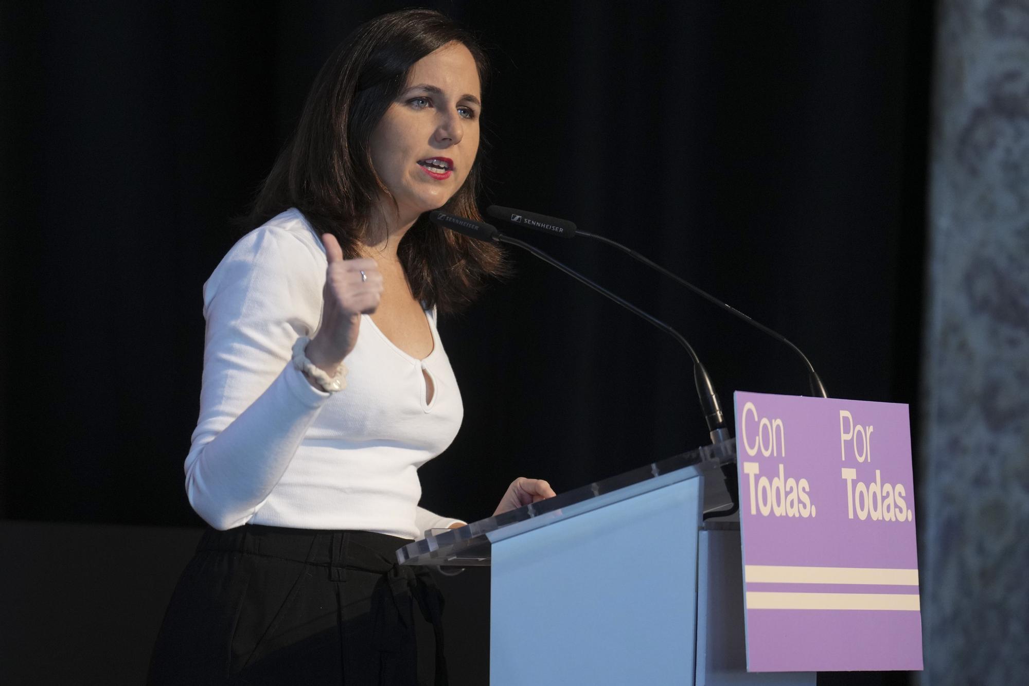 Ione Belarra, durante un acto de Podemos en Madrid, el sábado.