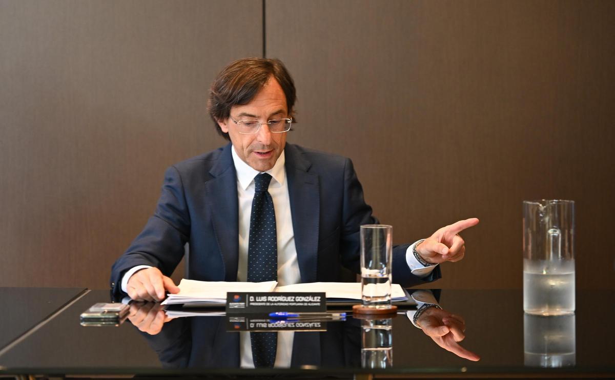 Luis Rodríguez, durante un consejo del Puerto de Alicante.