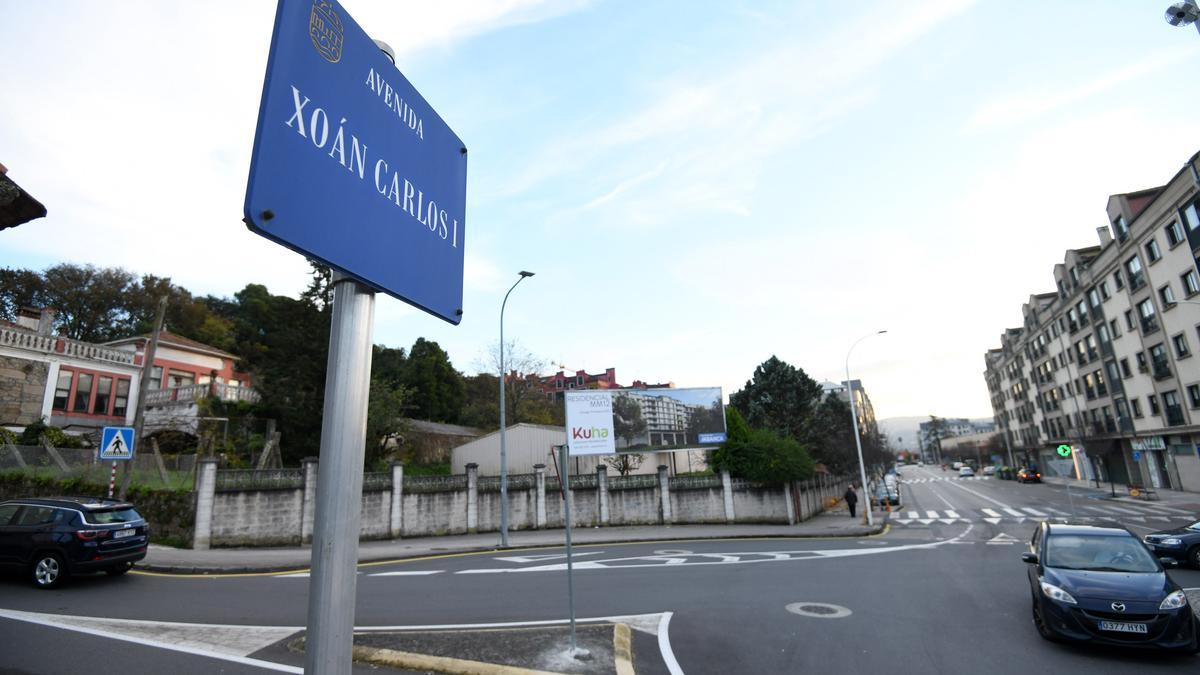 Calle Juan Carlos I en Pontevedra que ahora pasará a llamarse Virxinia Pereira.