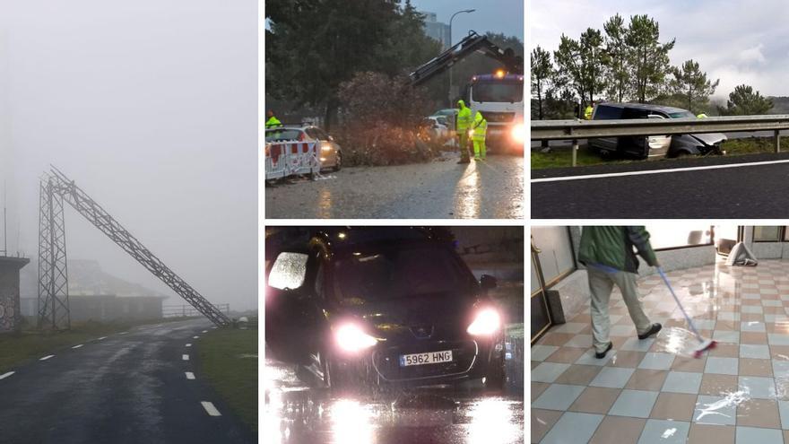 La borrasca bate con fuerza Galicia con vientos huracanados de casi 130 kilómetros por hora