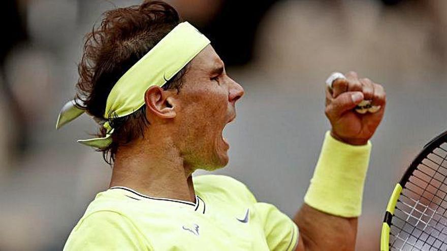 Rafa Nadal celebra el pase a la final de Roland Garros.