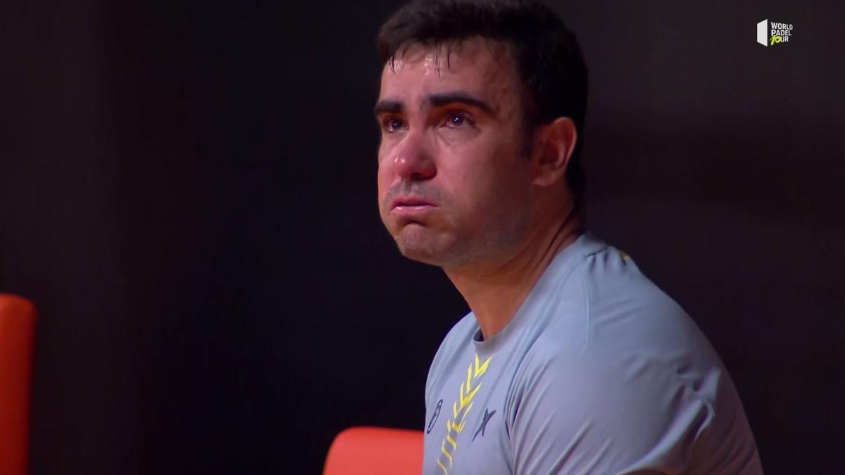 Las lágrimas de Pablo Lima en su despedida del pádel profesional.
