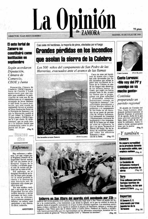 Así te contamos el incendio de La Culebra en 1991