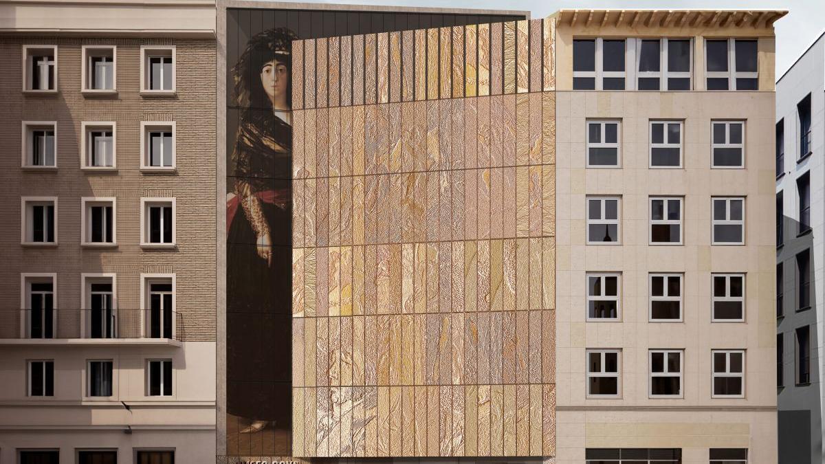 Recreación virtual de la nueva fachada del Museo Goya, que tras su ampliación 'mirará' a la plaza del Pilar.