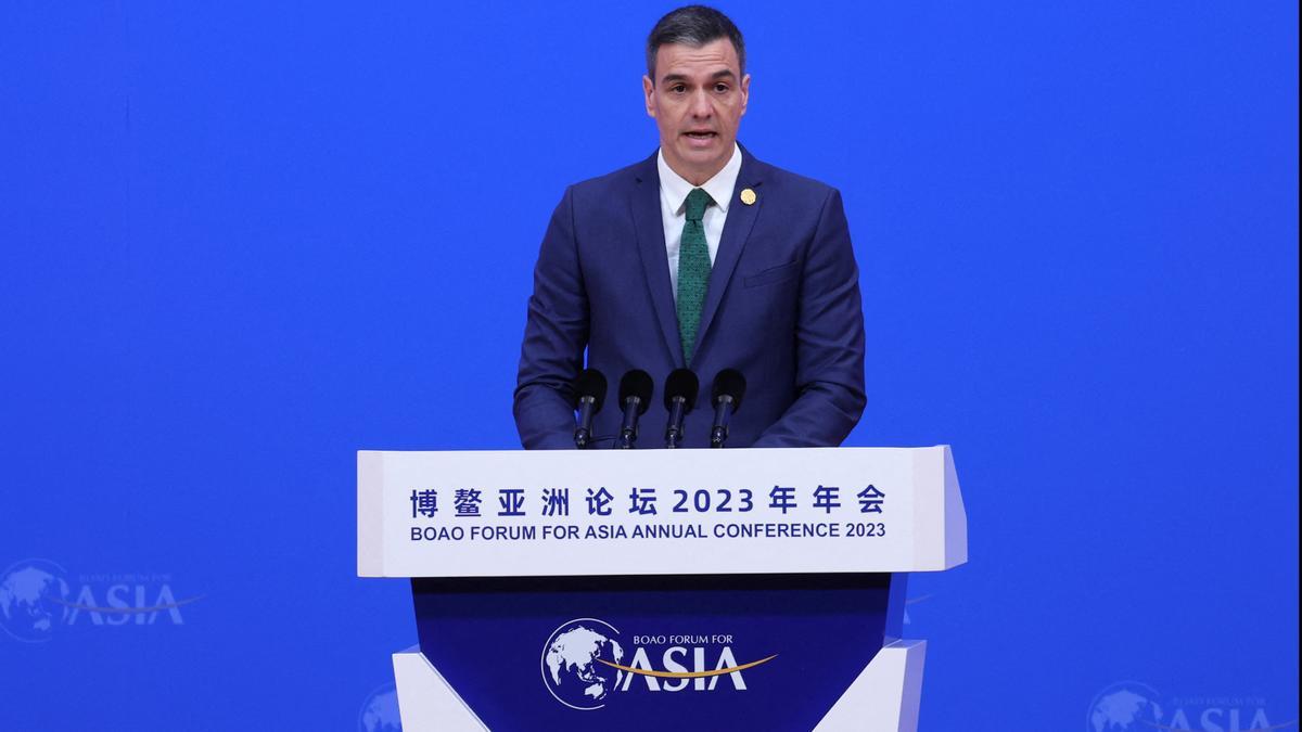 El presidente del Gobierno, Pedro Sánchez, en China.