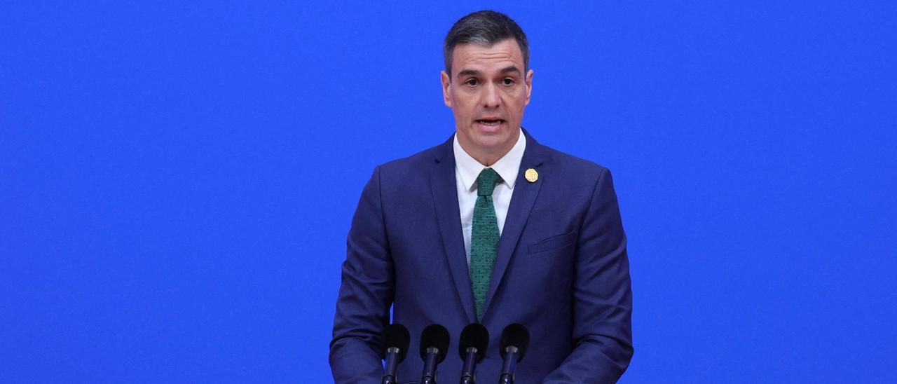 El presidente del Gobierno, Pedro Sánchez, en China.