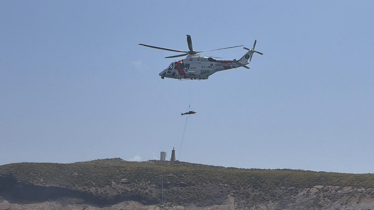 Momento de la evacuación del paciente.