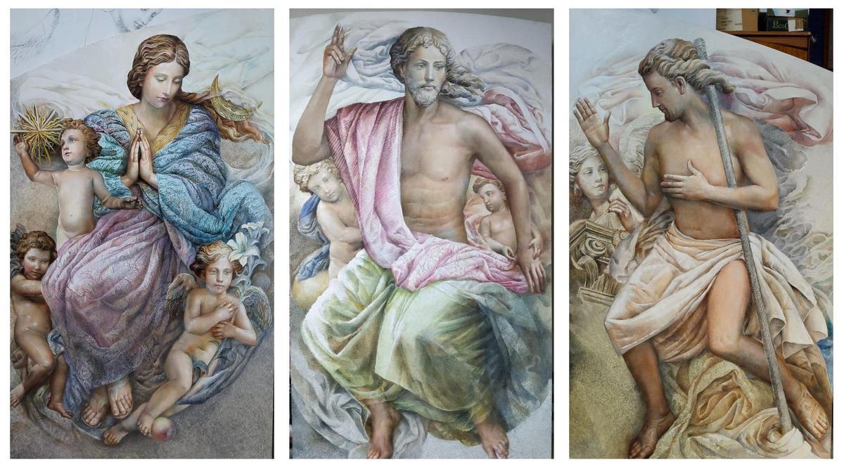 Algunas escenas del retablo.