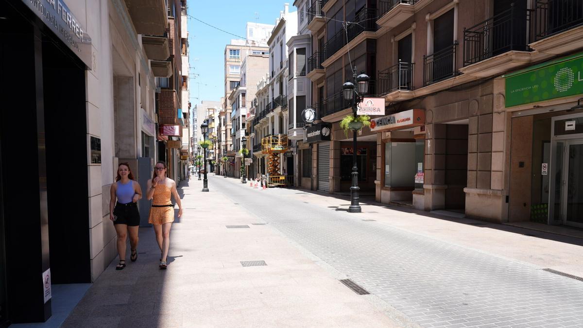 Centro de Castellón al mediodía.