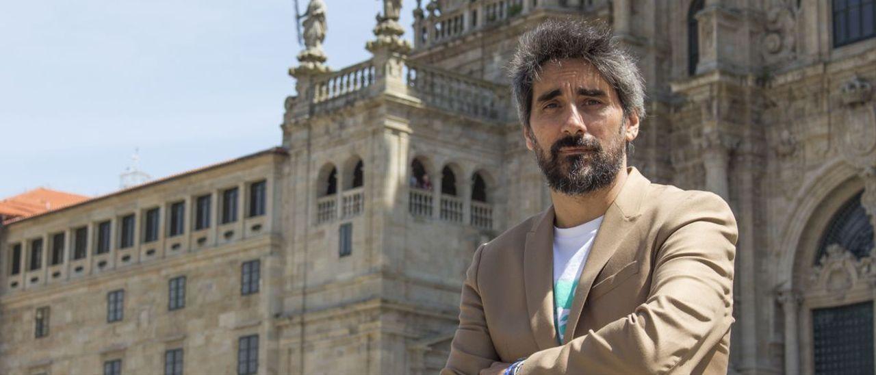 El escritor Manel Loureiro en Santiago de Compostela.