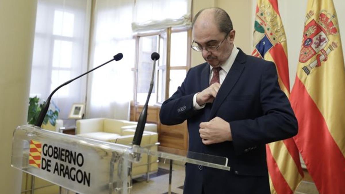 El presidente de Aragón, Javier Lambán, anuncia que padece cáncer de colon