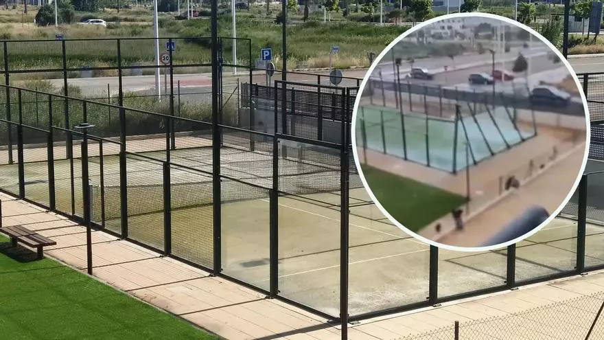 La dana revienta una pista de pádel en Moncofa: el vídeo que muestra su fuerza