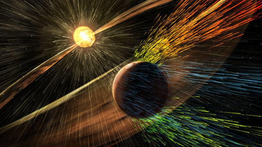 Los fuertes vientos solares acabaron con la atmósfera de Marte.