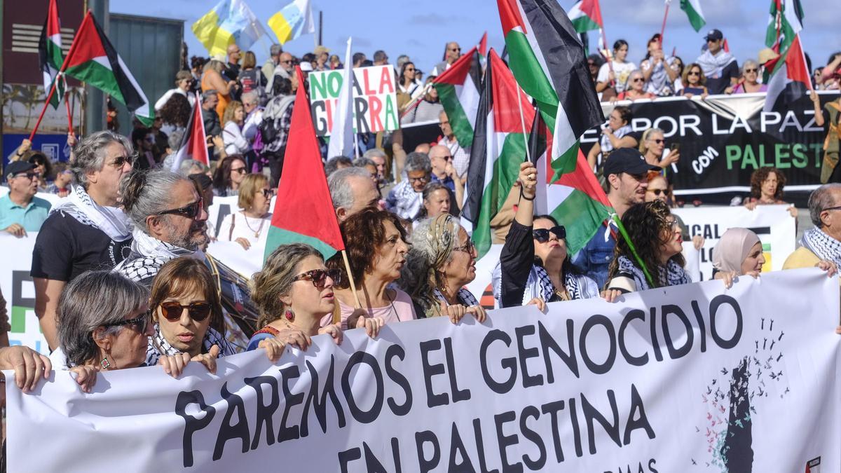 Protesta en Las Palmas de Gran Canaria contra la guerra en Gaza
