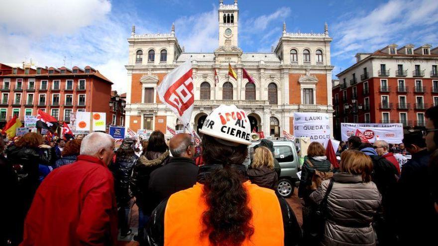 Un momento de la manifestación en Valladolid.