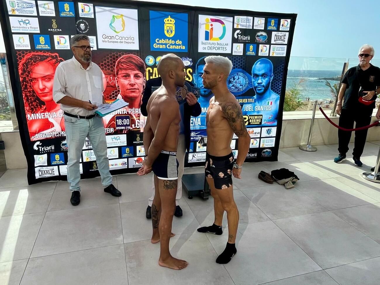 Pesaje de púgiles para la velada de boxeo 'Canarias, Cuna de Campeones'