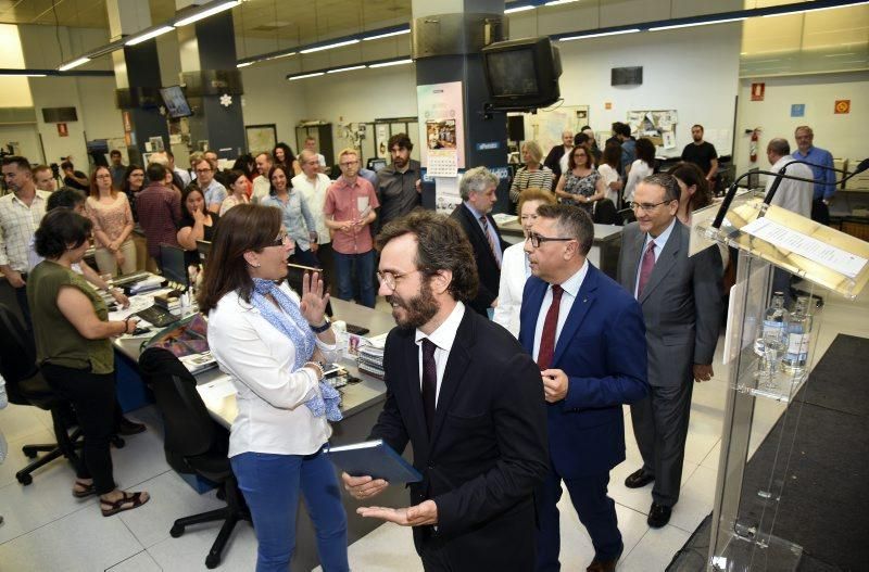 Visita de Javier Moll, presidente de Prensa Ibérica, a EL PERIÓDICO DE ARAGÓN