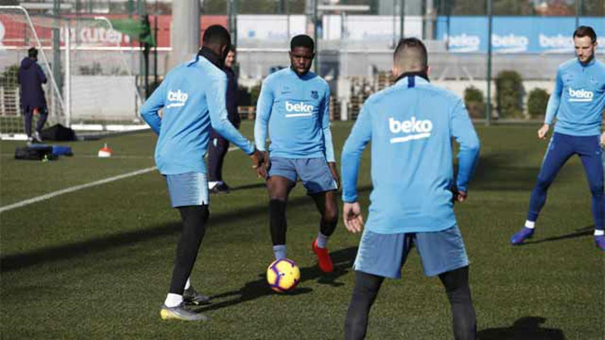 El Barça entrena sin Messi pero con la vuelta de Umtiti al grupo