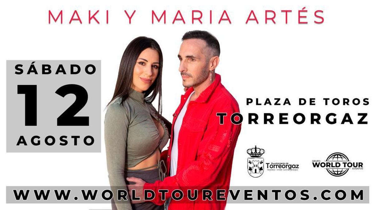 Maki y María Artés actuán en Torreorgaz el sábado 12 de agosto.