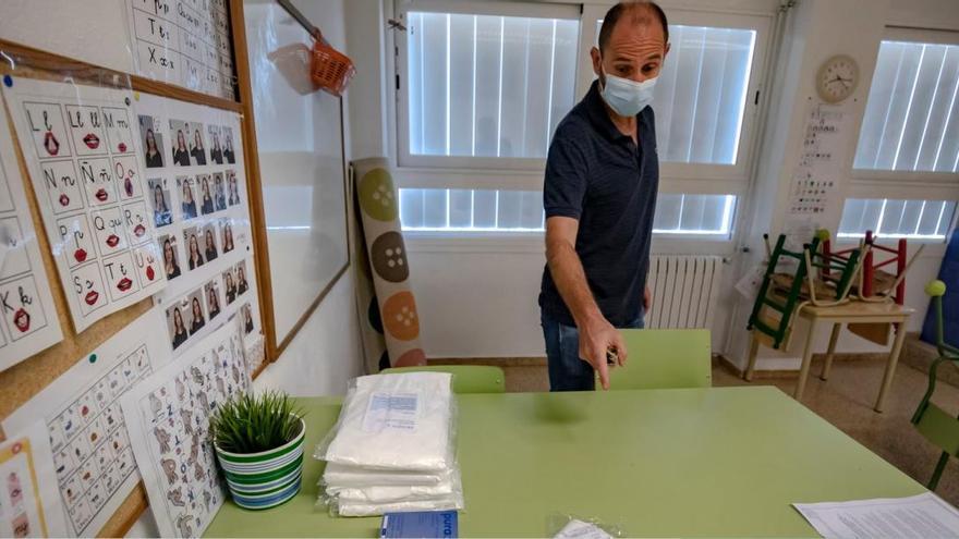 Ein für die Quarantäne ausgelegtes Klassenzimmer in Molinar.