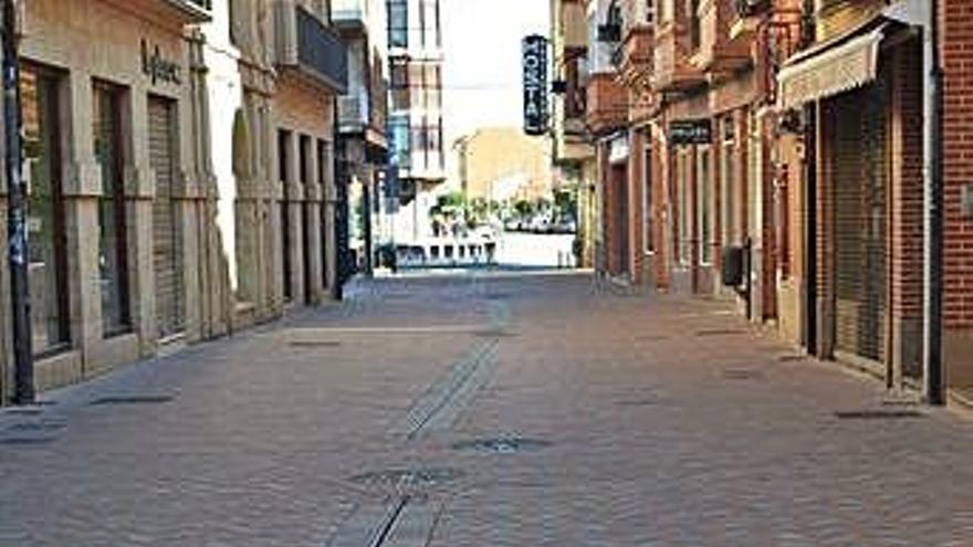 Imagen de la calle Herreros en la jornada de ayer.