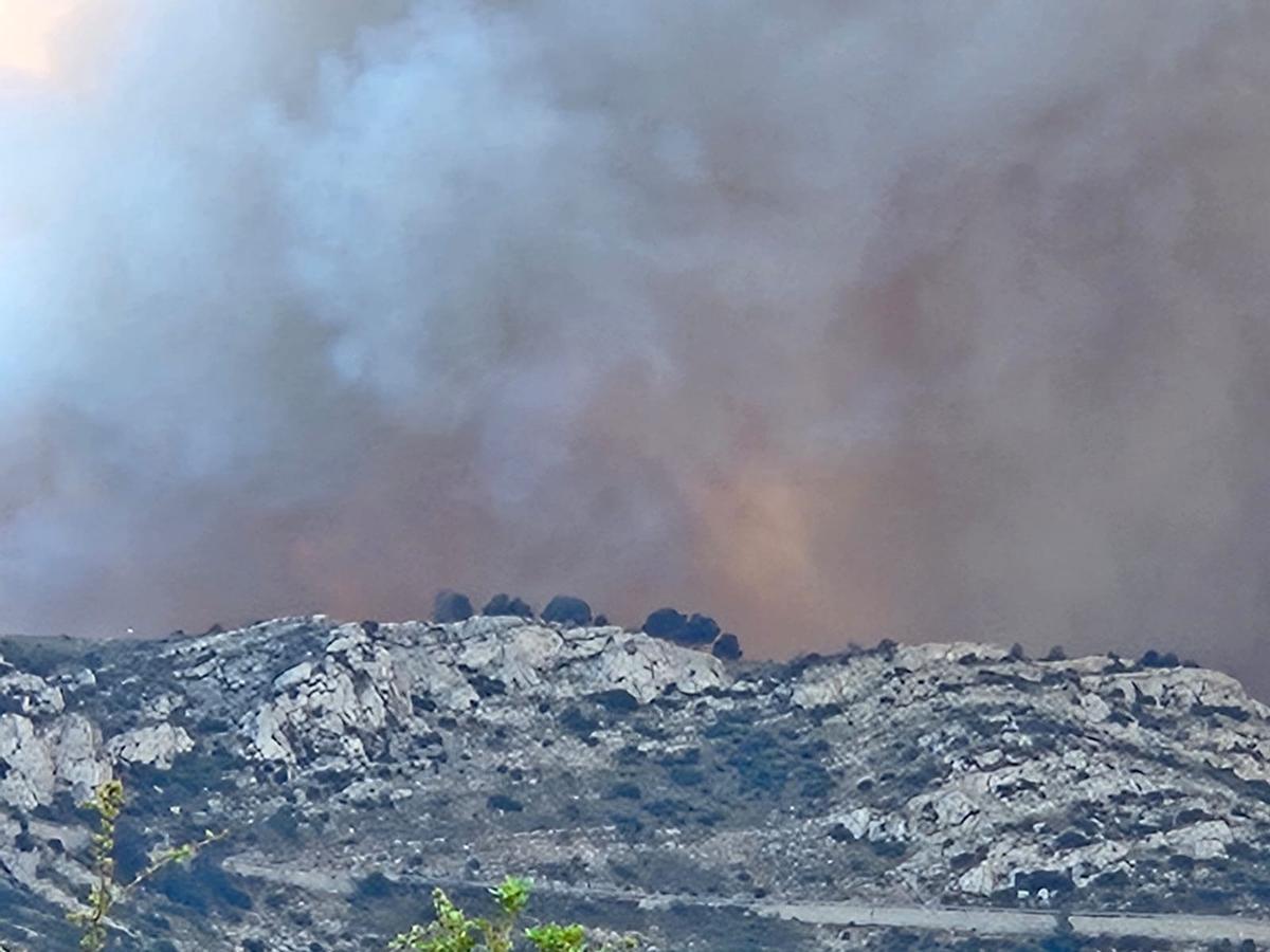 Las imágenes del incendio forestal declarado en Tàrbena