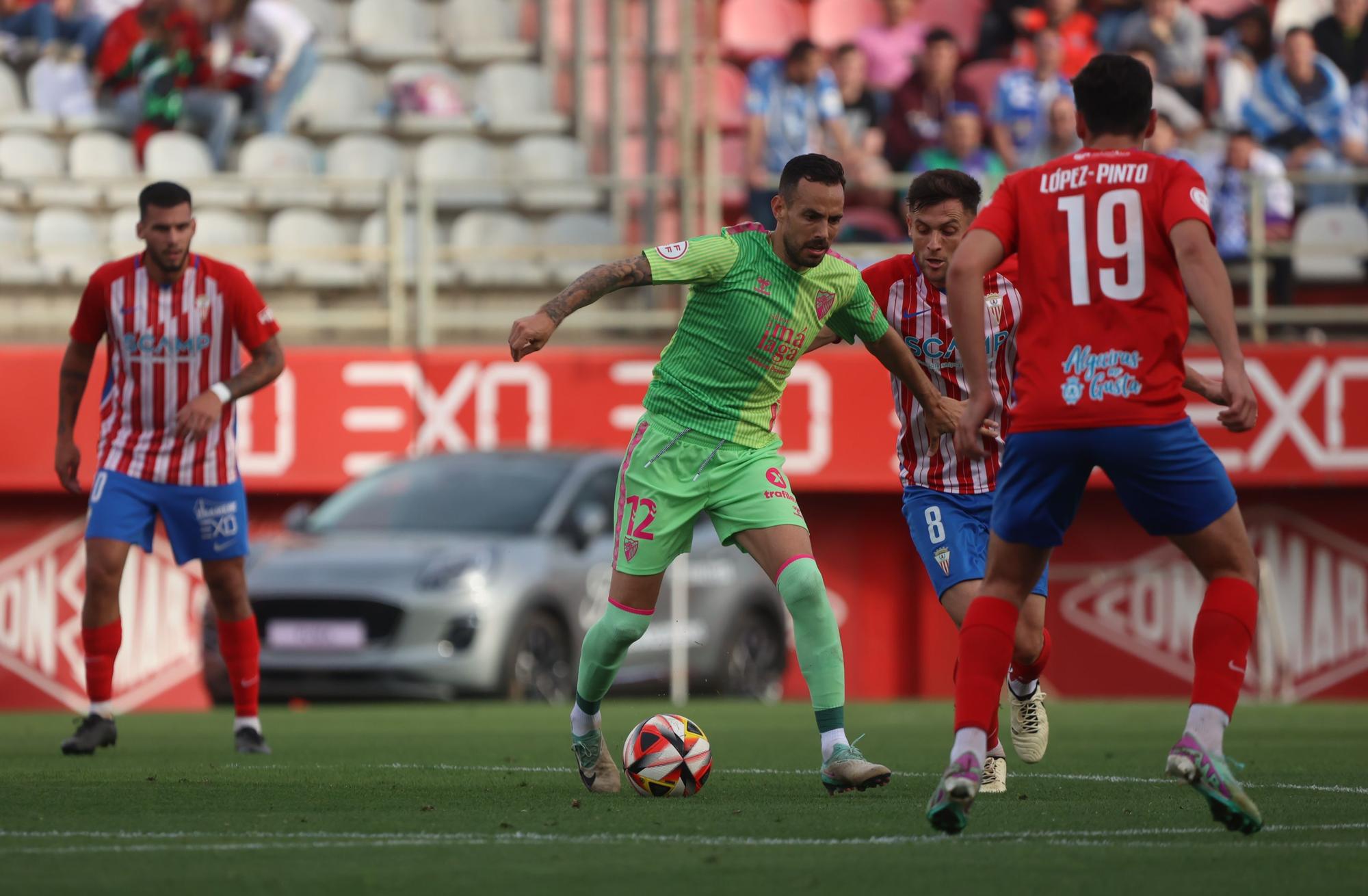 Una imagen del Algeciras - Málaga CF, disputado en el Nuevo Mirador.