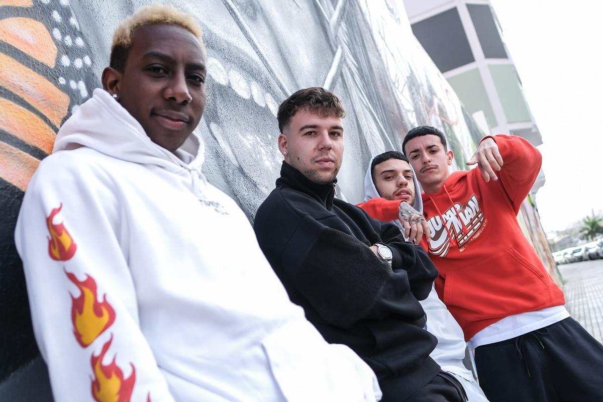 De izquierda a derecha, Juseph, Quevedo, Isaac BDP Music y La Pantera.